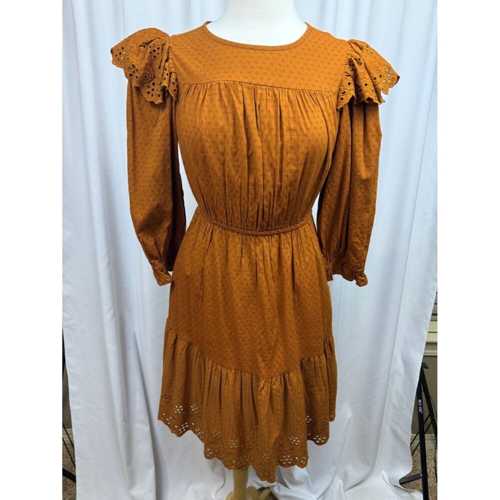Universal Thread Women's 34 Length Sleeve Eyelet Prairie Dress, XS